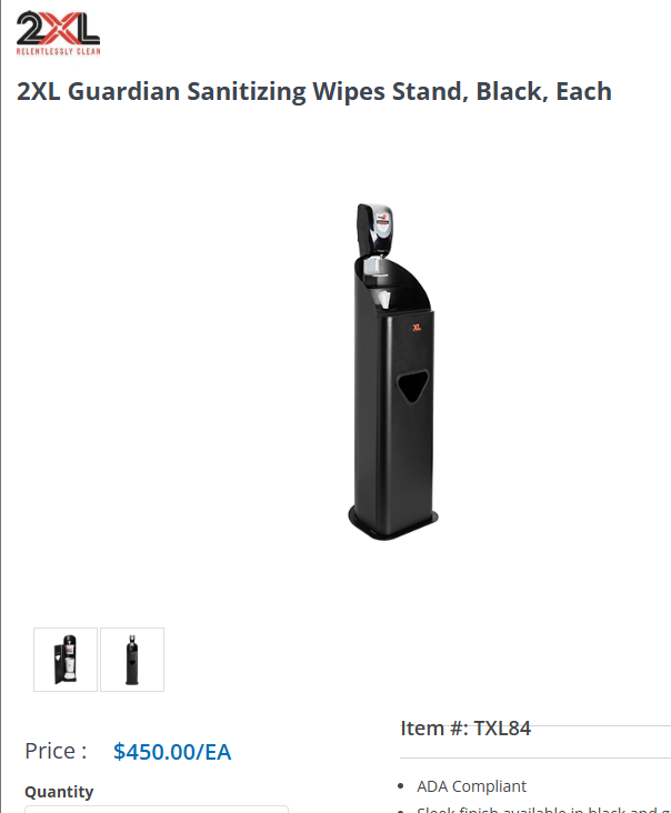 2XL Guardian Sanitizing Wipes Stand, Black - Photo 8